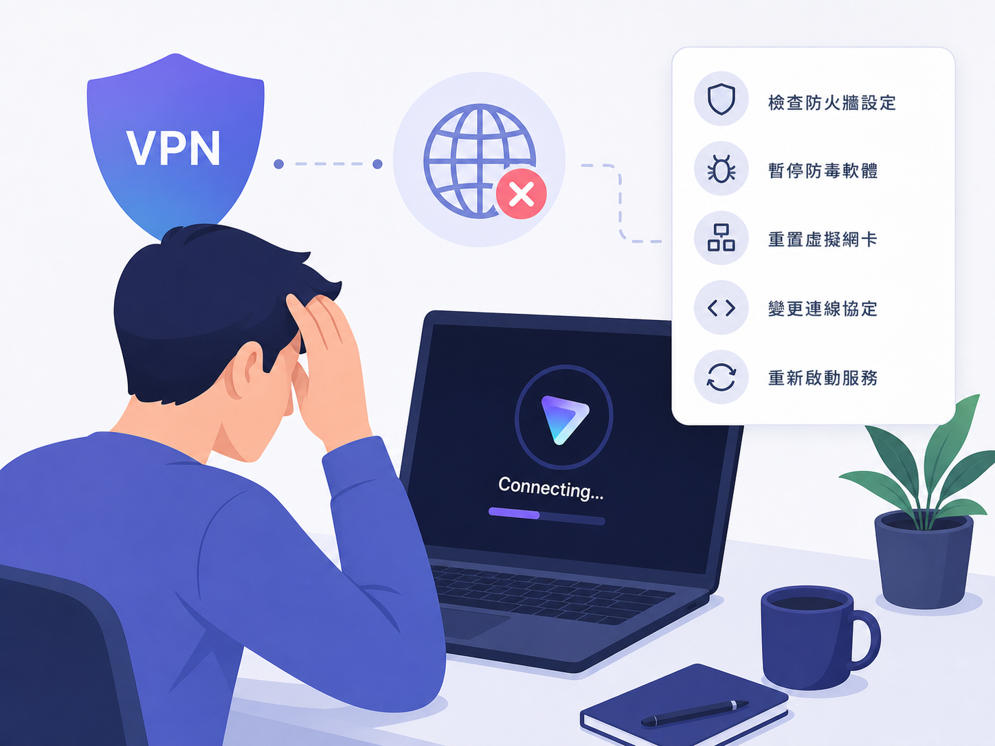 Proton VPN 連線失敗或一直卡在 Connecting 狀態該如何解決？